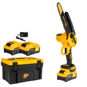 rotor rmc218 безчетков мини верижен трион 8″/20 см – 2x4ah батерии и куфар